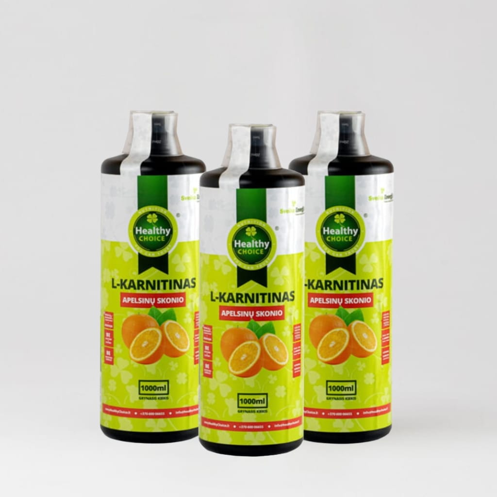 Rinkinys: L-Karnitinas apelsinų skonio HEALTHY CHOICE, 1000ml (3vnt.)