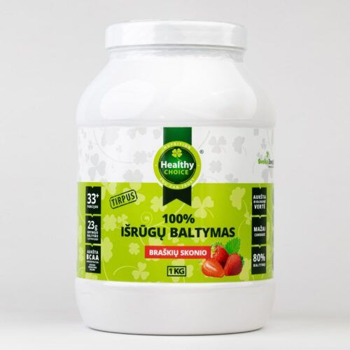 100% išrūgų baltymai braškių skonio, 1kg