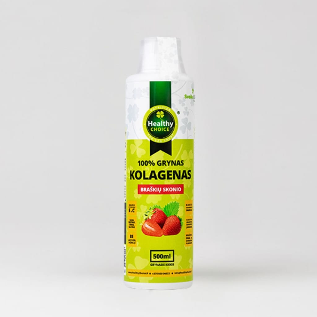 100% grynas kolagenas braškių skonio, 500ml